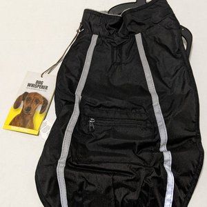 Dog Whisperer Fleece Lined Reflective Dog Rain Jacket-S